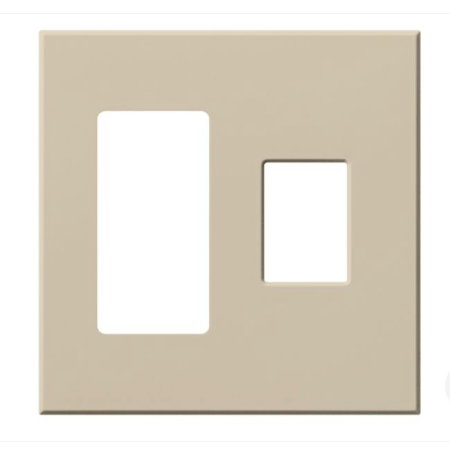 Lutron VWP-2RC-TP Vareo Architectural Wallplate - 2 Gang - 1 Accessory/ 1 Dimmer - Taupe Finish