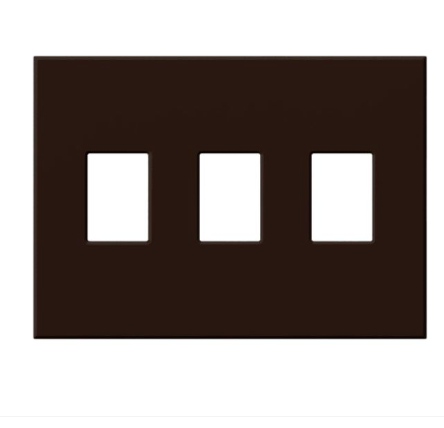 Lutron VWP-3-BR Vareo Architectural Wallplate - 3 Gang - Dimmer Only - Brown Finish