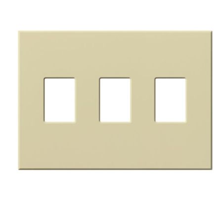 Lutron VWP-3-IV Vareo Architectural Wallplate - 3 Gang - Dimmer Only - lvory Finish