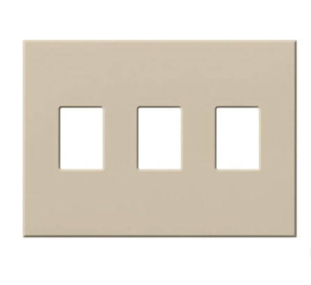 Lutron VWP-3-TP Vareo Architectural Wallplate - 3 Gang - Dimmer Only - Taupe Finish