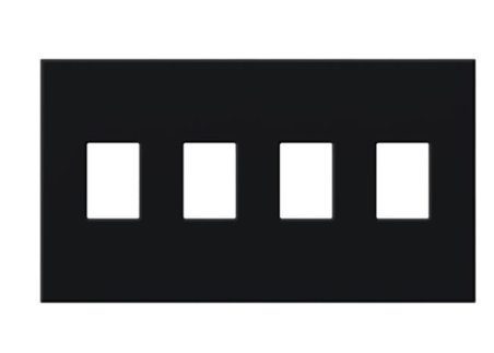 Lutron VWP-4-BL Vareo Architectural Wallplate - 4 Gang - Dimmer Only - Black Finish