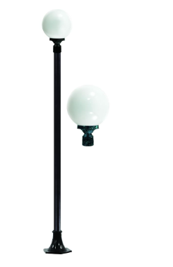 Dabmar Lighting GM2401-VG Cast Aluminium 1 Post Top Fixture Pole + Base E26 No Lamp, Voltage 120V, Verde Green Finish