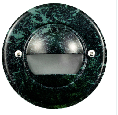 Dabmar Lighting LV702-L3-64K-VG Cast Aluminum Round Hooded Eyelid Step Light G4 LED, Wattage 3W, Voltage 12V, Color Temperature 6400k, Verde Green Finish