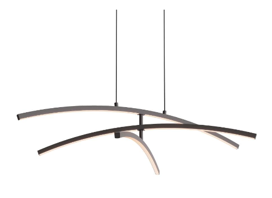 Dals Lighting W3PD36-CC-BK 3 Curved Branch Pendant - Black Finish