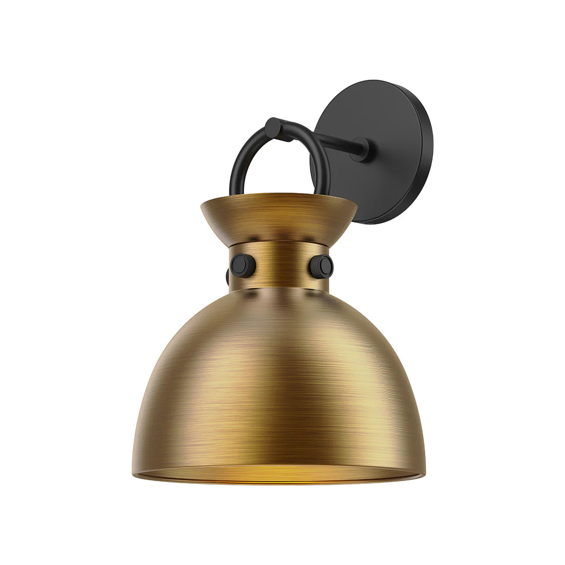 Alora Mood WV411309MBAG Waldo 9-Inch Wall/Vanity Light - Matte Black/Aged Gold Steel, E26, 60W Max, Damp Rated