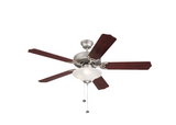 Westgate WFL-105-PC-5B-52-SN-RWSO 52" Reversible Rosewood & Silver Oak MDF Finish 5-Blade Ceiling Fan and Light, Wattage 7W, Color Temperature 3000K, Voltage 120V