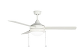 Westgate WFL-112-PC-3B-52-MCT-WH-WH LED 52" Plywood 3 Blade Ceiling Fan & Light, 20W, CCT 3000K/4000K/5000K