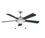 Westgate WFL-113-PC-5B-52-MCT-BN-RWBK 52" Reversible Black & Rosewood Finish Plywood 5-Blade Ceiling Fan & Light, Wattage 20W, Multi-Color Temperature, Voltage 120V