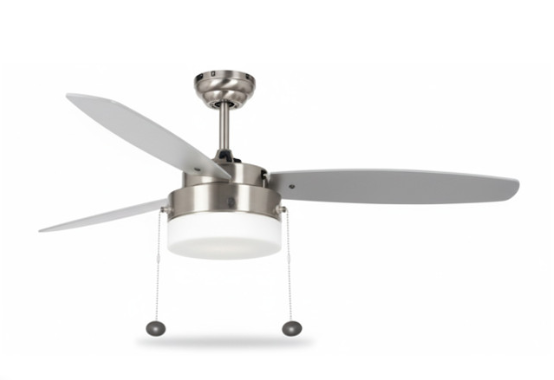 Westgate WFL-114-PC-3B-52-BN-WNS Ceiling Fan, 1x19W, 89lm/W, 3000K, Brushed Nickel, Reversible Walnut/Silver Blades