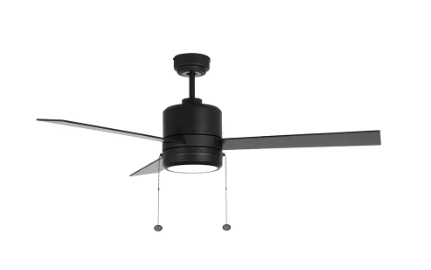 Westgate WFL-115-PC-3B-52-MCT-BK-BK 52" Black Finish Plywood 3-Blade Ceiling Fan & Light,, Wattage 20W, Multi-Color Temperature, Voltage 120V