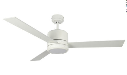Westgate WFL-116-WS-3B-52-30K-WH-WH 52" 52in 3-Blade Ceiling Fan and Light, Wattage 20W, Color Temperature 3000K, Voltage 120V, White Finish