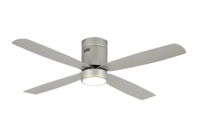 Westgate WFL-118-WS-4B-52-30K-BN-S 52" Brush Nickel & Silver Finish AB 4-Blade Ceiling Fan & Light, Wattage 19W, Color Temperature 3000K, Voltage 120V