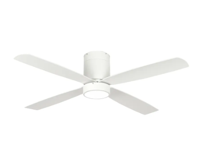 Westgate WFL-118-WS-4B-52-30K-WH-WH 52" White Finish AB 4-Blade Ceiling Fan & Light, Wattage 19W, Color Temperature 3000K, Voltage 120V, White Finish