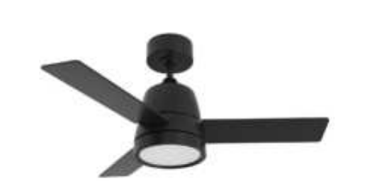 Westgate WFL‑512‑WS‑3B‑36‑30K‑BK‑BK 36″ 18 W Ceiling Fan with Integrated LED Light – Matte Black Housing & Black Blades