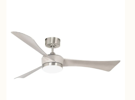 Westgate WFL-DC-124-RC-3B-52-MCT5-BN-NW 52 Inch DC Ceiling Fan and Light with Remote , Watt 22W, 103LM/W, 5CCT 30K/35K/40K/50K/65K Metal Housing (Brushed Nickel Finish) & ABS Blades (Natural Wood Finish)