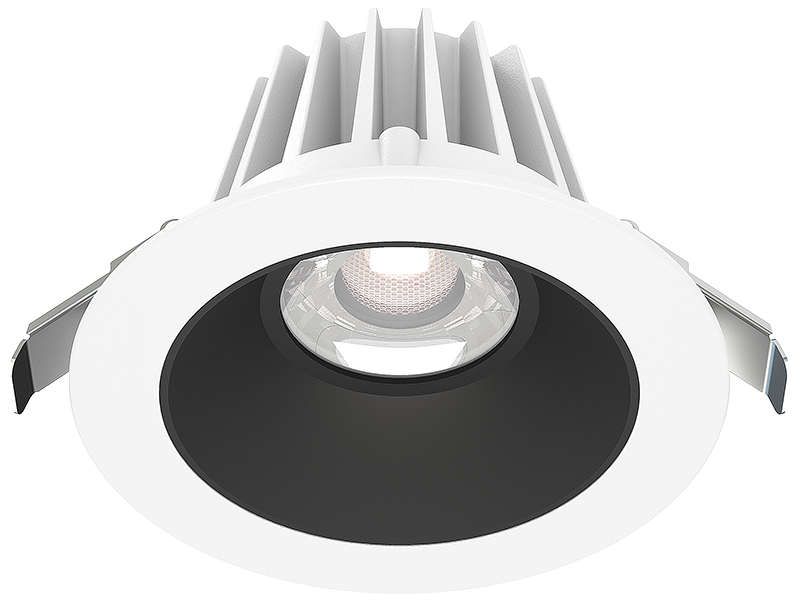 Lotus LED Lights JXL-COB04-R15W-CCT-WH-4RR-SM-BK Lotus 15 Watt 4" Round Recessed Economy LED Downlight - White Trim / Black Smooth Reflector – CCT 3K / 4K / 5K – 120V