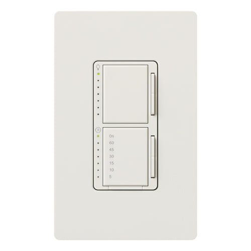 Lutron MA-L3T251-WH Maestro Dual Digital Fade Dimmer and Countown Timer Control Switch, Single Pole, 300W Incandescent/Halogen Dimmer, 2.5A Light/Fan Timer Switch, White Finish