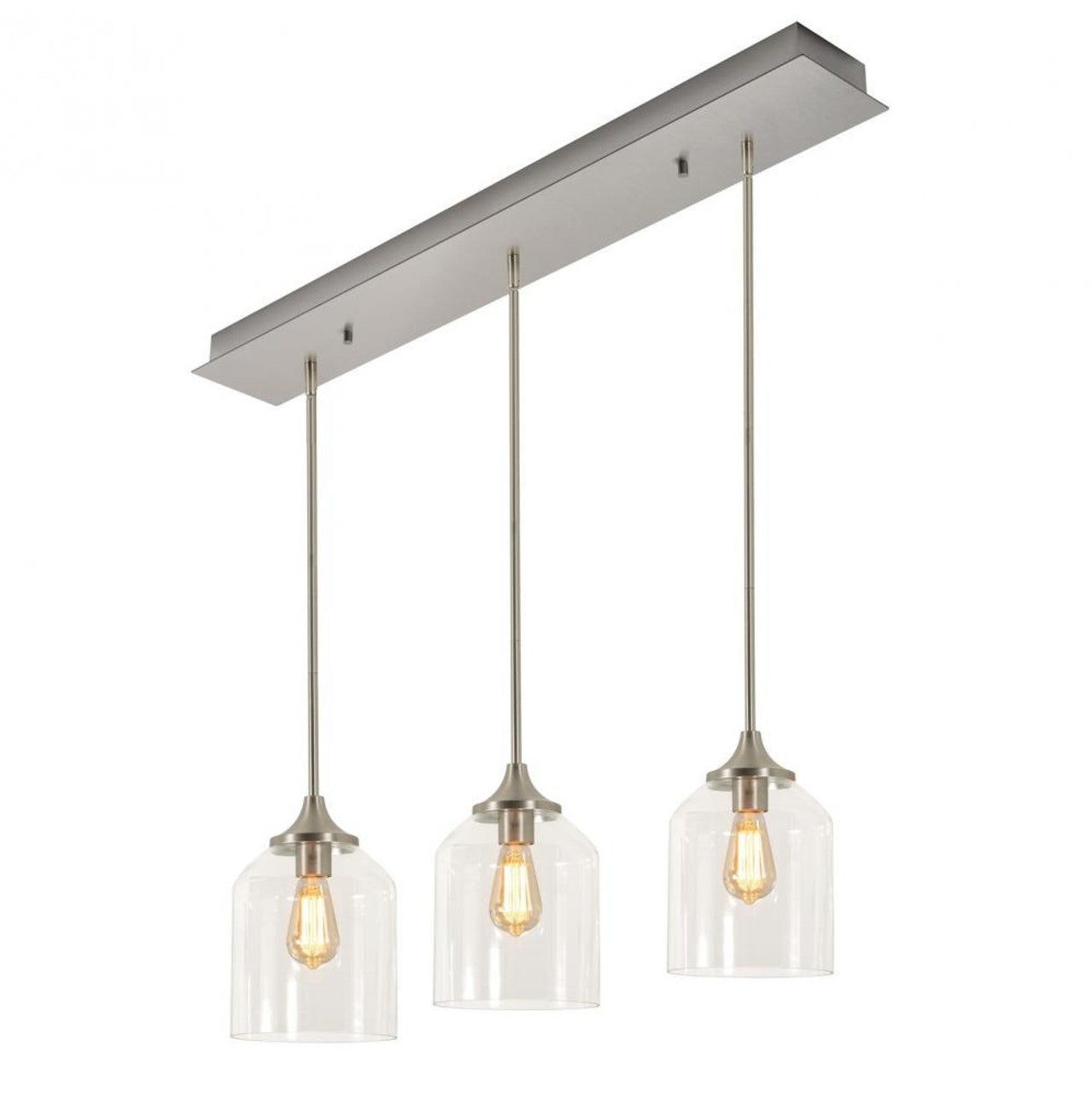 AFX Lighting WMMP08MBSNLNR3 36-in 60W LED William Linear Pendant Ceiling Light, 3-Lights, E26, Nickel