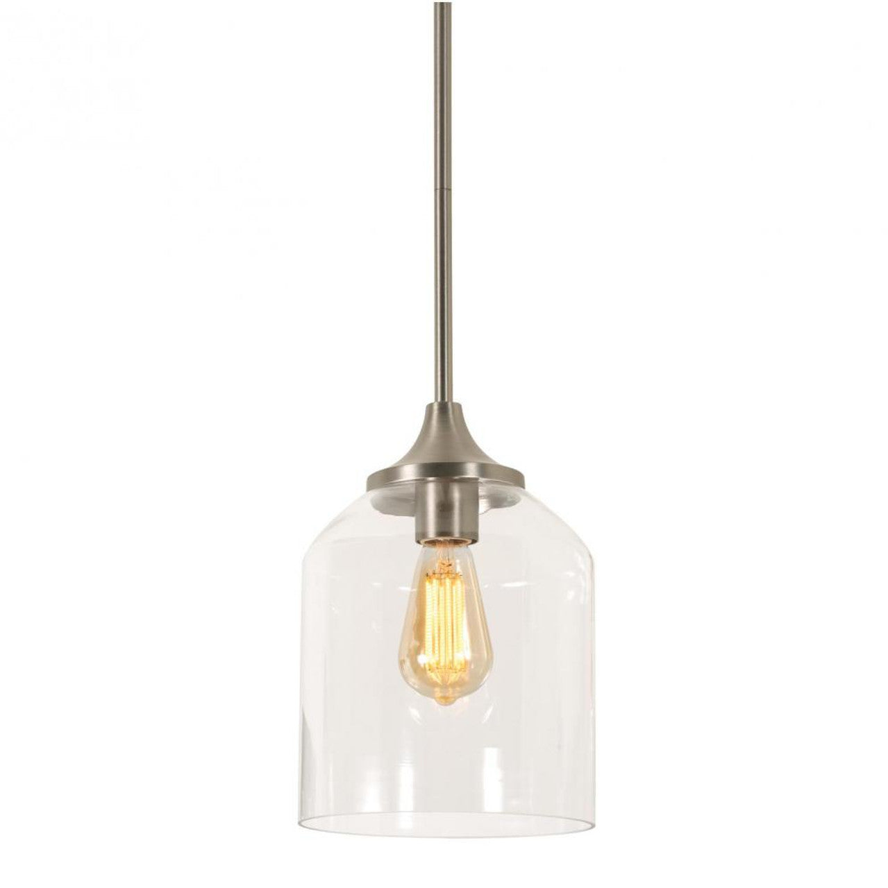 AFX Lighting WMMP08MBSN 8-in 60W LED William Pendant Ceiling Light, E26, Nickel