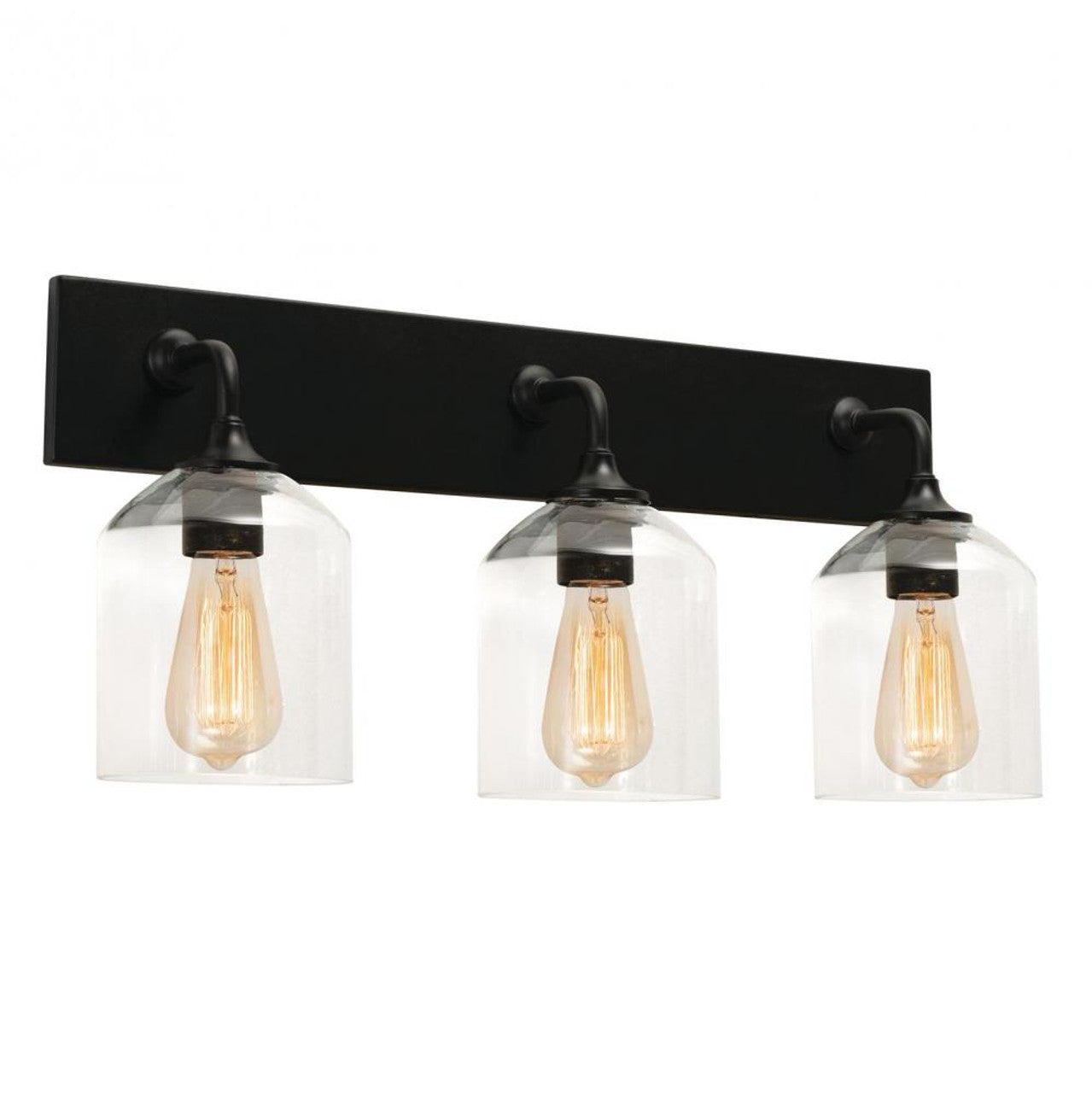 AFX Lighting WMMV2411MBBK 24-in 60W LED William Vanity Wall Light, 3-Light, E26, Black