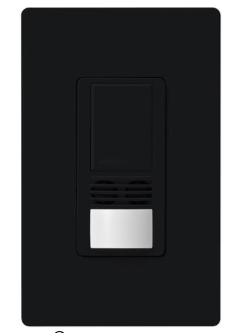 Lutron WMS-A102-V-BL Maestro Dual-Tech Motion Sensor Switch, Vacancy Only, TAA Compliant, 6A, 120-277V, Single Pole, Black Finish