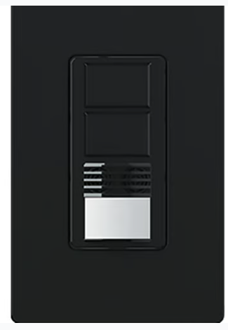 Lutron WMS-B202-BL Maestro Dual Circuit Dual-Tech Motion Sensor Switch, TAA Compliant, 6A, 120-277V, 1 Pole/3-Way, Neutral Required, Black Finish