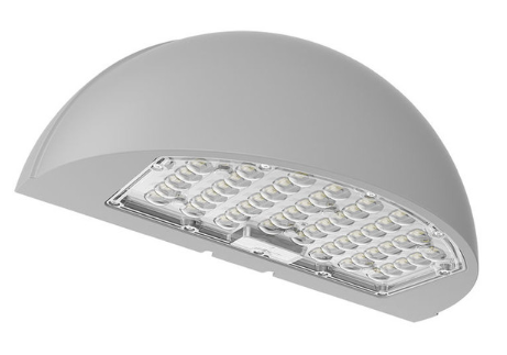 Westgate WPMX-48-80W-MCTPB-SIL Half-Moon Wall Pack, Select Type 2/3/4 With Photocell, Sensor Ready, Selectable Wattage 48/64/80W, Multi-Color Temperature, Silver Finish