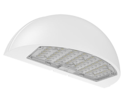Westgate WPMX-48-80W-MCTPB-WH Half-Moon Wall Pack, Select Type 2/3/4 With Photocell, Sensor Ready, Selectable Wattage 48/64/80W, Multi-Color Temperature, White Finish