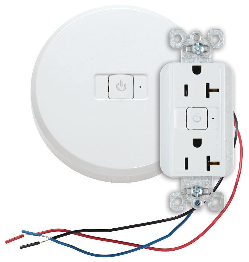 Wattstopper WRC-15-2-W 15-Amp Dual Controlled Receptacle, White Finish