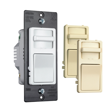 Wattstopper WS1103PTC Trademaster® Wide Slide 1100W Preset Incandescent Dimmer, 3 Interchangeable Face Colors