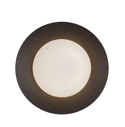 Kuzco Lighting WS77909-BK/OP Cleo 9" Tall LED Wall Sconce Light with Opal Glass Shade, 3000K, 1050lm, 11W Black / Opal Glass Finish