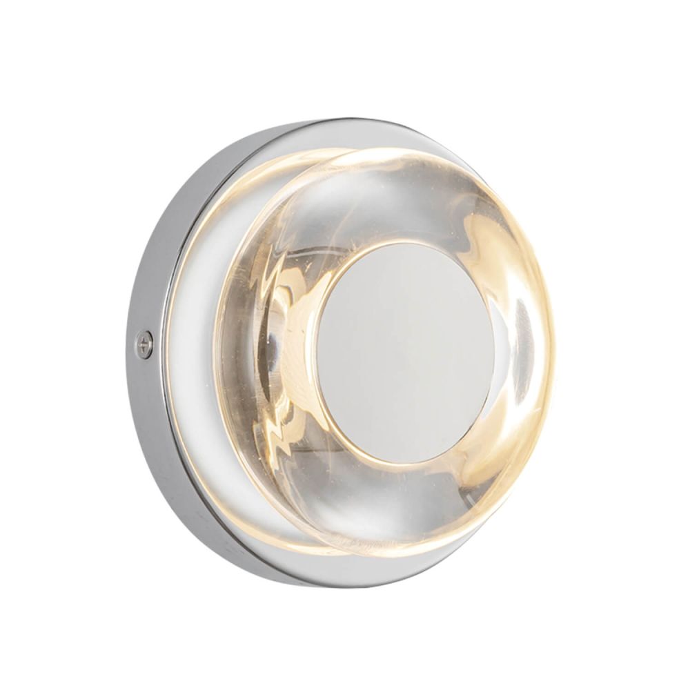 Kuzco Lighting WS97204-CH/CL Stephord 5 inch LED Wall Sconce in Chrome with Clear Glass Shade