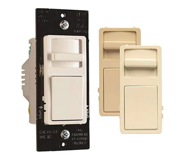 Wattstopper WSCL453PTC Wide Slide Series CFL/LED/Incandescent Single Pole/3-Way Paddle Slide Dimmer, Preset, Tri-Color Finish