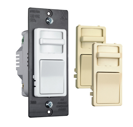 Wattstopper WSLV700TC Slide Low Voltage Wide Slide Interchangeable Face Magnetic Low-Voltage Dimmer, Tri-Color Finish