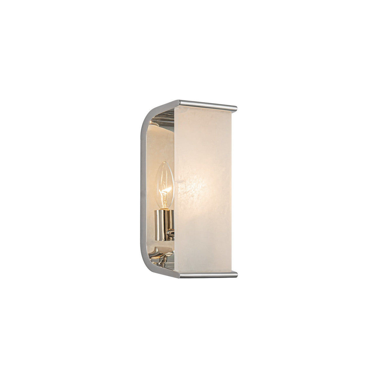 Alora Lighting WV327010PNAR Abbott 1 Light 4.25" Polished Nickel and Alabaster Bath Vanity Light Wall Light