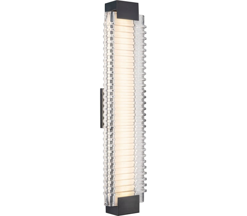 Alora Lighting WV374225UBCR Alai 25-in Urban Bronze/Ribbed Glass LED Wall Vanity