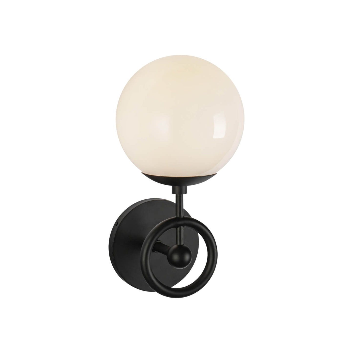 Alora Mood WV407306MBGO 12" Flore 1-Light LED Bath Vanity Light - Matte Black / Glossy Opal Glass Shade