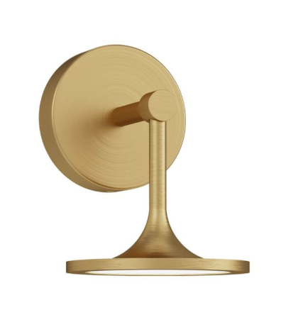 Alora Mood WV418006BG Issa 8 inch Tall LED Wall Sconce in Brushed Gold with Frosted Acrylic Diffuser