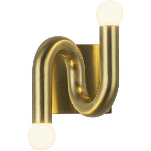 Alora Mood WV420206BG Sadie 2 Light 6 inch Wall Sconce Light Brushed Gold Finish