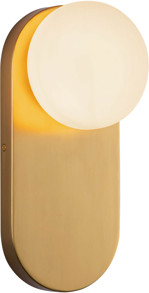 Alora Mood WV425112BGOP Ariel 1 Light 5.63 inch Opal Glass Bath Vanity Wall Light Brushed Gold Finish