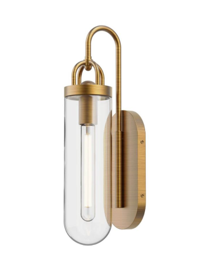 Alora Mood WV461101AG Lancaster 1 Light 18 inch Tall Wall Sconce in Aged Gold with Clear Glass