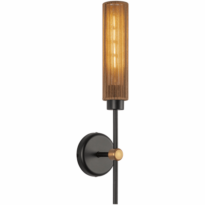 Alora Mood WV491120MBTJ Colby 1 Light 2.5 inch Bath Vanity Wall Light Matte Black and Tan Jute Finish
