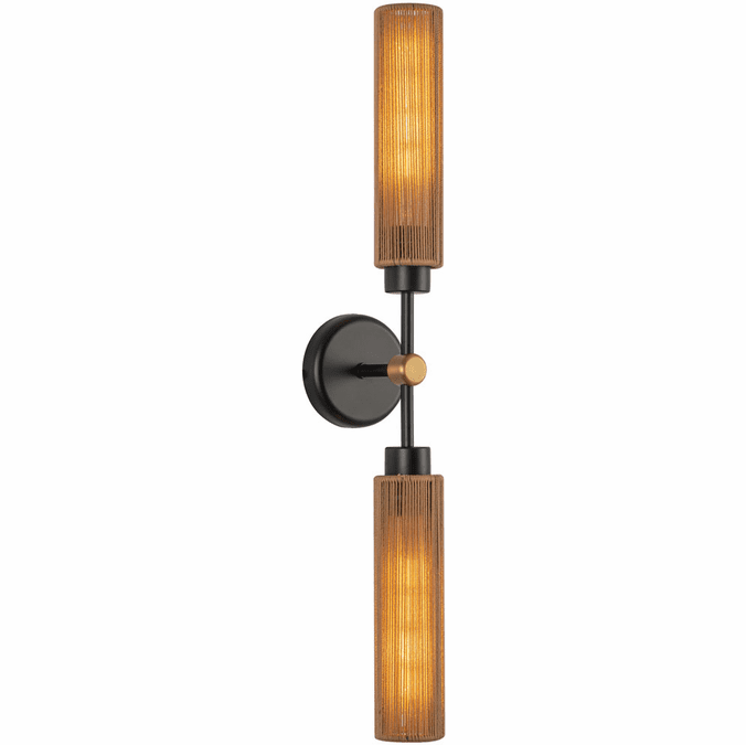 Alora Mood WV491223MBTJ Colby 2 Light 2.5 inch Bath Vanity Wall Light Matte Black and Tan Jute Finish