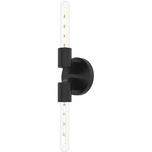 Alora Mood WV607202MB Claire 2 Light 5 inch Bath Vanity Wall Light Matte Black Finish