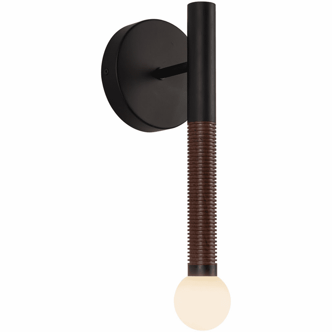 Alora Mood WV612114MBOP-UNV Arden LED 2.38 inch Bath Vanity Wall Light Matte Black and Opal Glass Finish