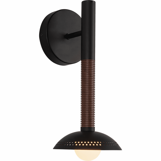 Alora Mood WV616114MBOP-UNV Arden LED 6 inch Bath Vanity Wall Light Matte Black and Opal Glass Finish