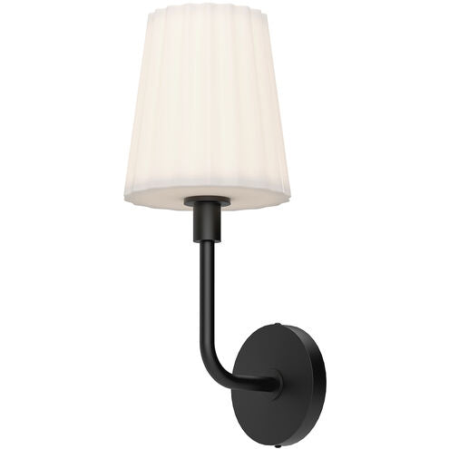 Alora Mood WV628107MBOP Plisse 1 Light 8 inch Bath Vanity Wall Light Matte Black Finish