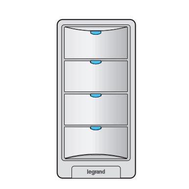 Wattstopper LVSW-104-W 4-Button Low Voltage Wall Switch,  Voltage 24V,  White Finish