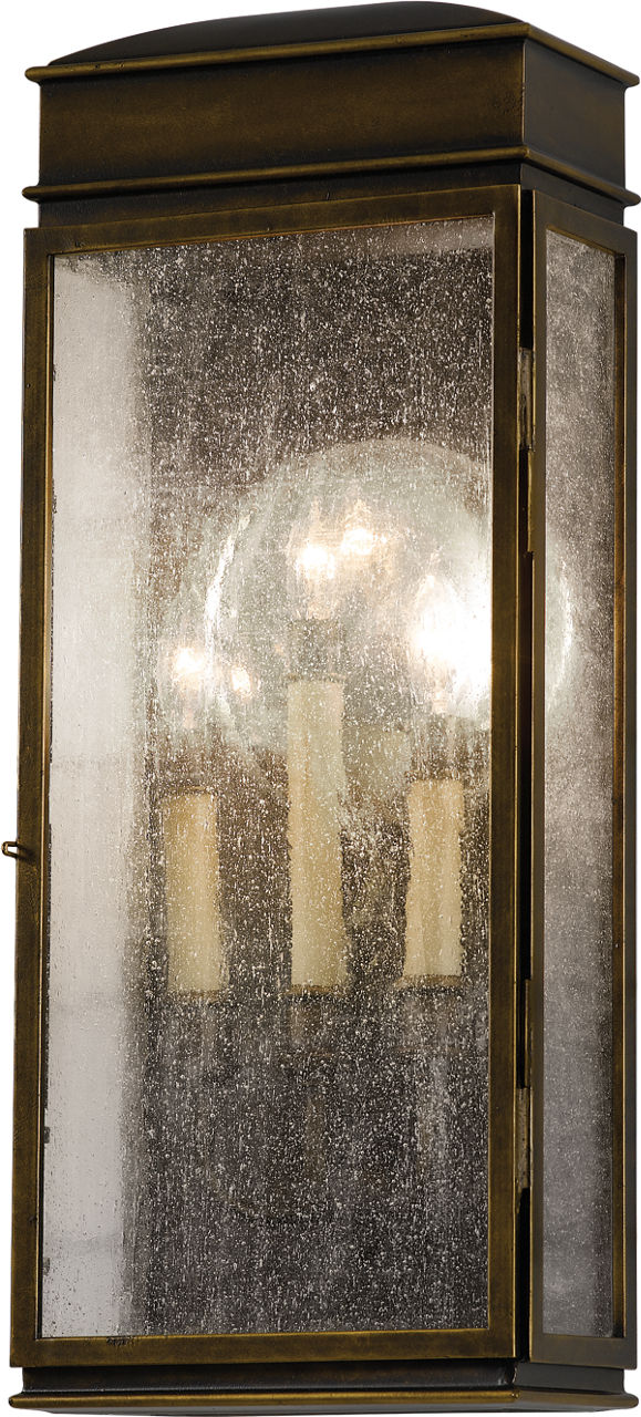 Generation Lighting Whitaker 3 light astral bronze wall lantern with clear seeded glass