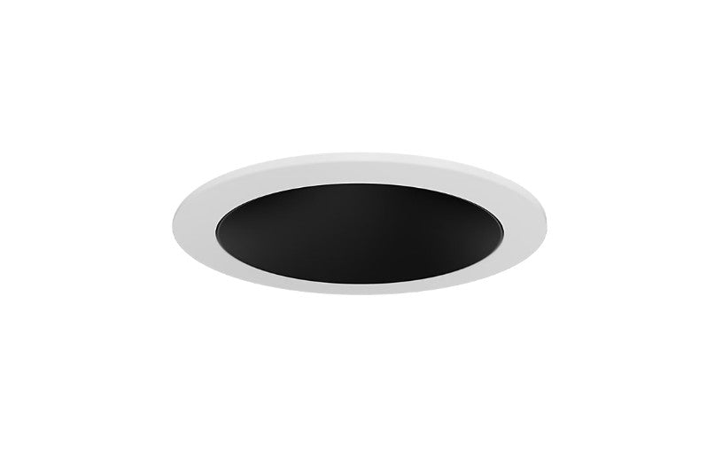Visual Comfort Architectural ENCL3RRF-L12927DI-B-W Modern Entra CL 3" Round Fixed Downlight Flanged IC Airtight Trim / Remodel Housing - CCT: 2700K - 12W - Reflector/Baffle Color: Black - Finish: White